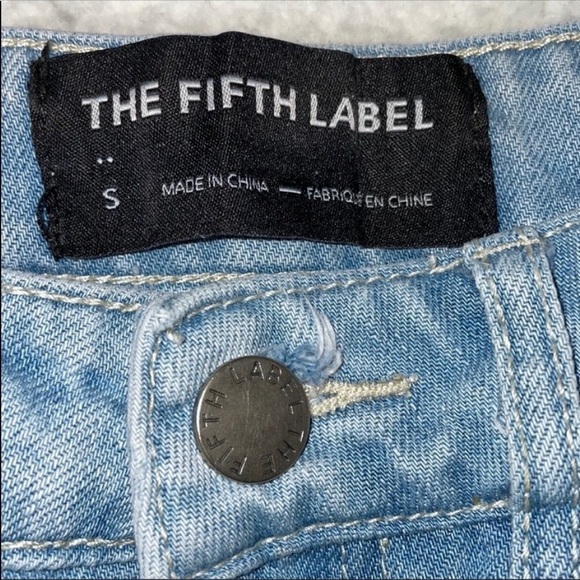 The Fifth Label Denim Jeans Side Stripped High Waist Ankle Cropped Streetwear - Picture 9 of 11